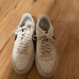 Nike White and Blue Sneakers